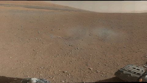 Die auf dem Mars gelandete NASA-Sonde «Curiosity» hat das erste farbige Panorama-Foto zur Erde geschickt. (FOTO: EPA/NASA/JPL-Caltech)