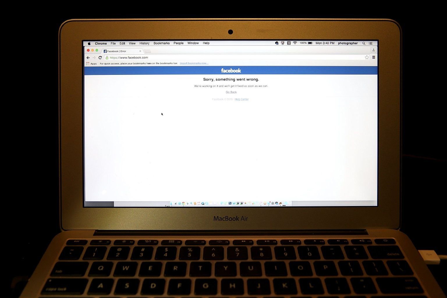 Diese Nachricht bekamen Facebook-Nutzer am Montagabend zu sehen.
