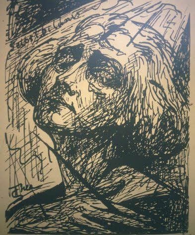 Thea Schleusner - Selbstporträt aus einer indischen Kunstzeitschrift