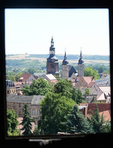 Blick auf die Andreaskirche in Eisleben.
