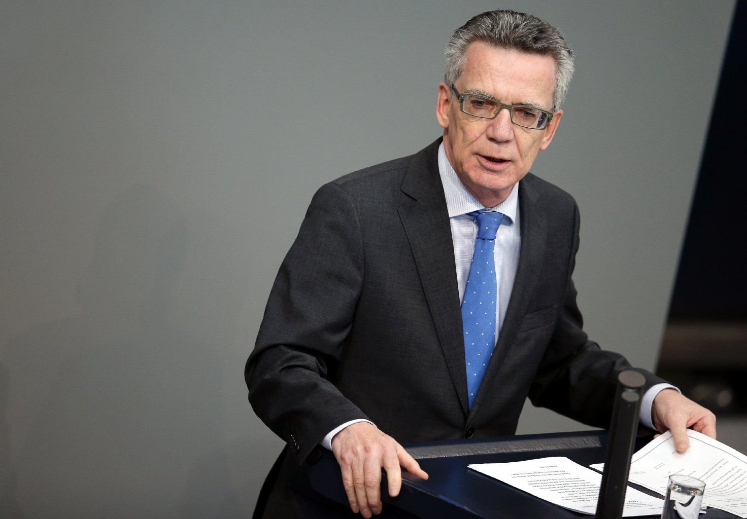 Innenminister Thomas de Maizière bei seiner Bundestagsrede zu Flüchtlingen.