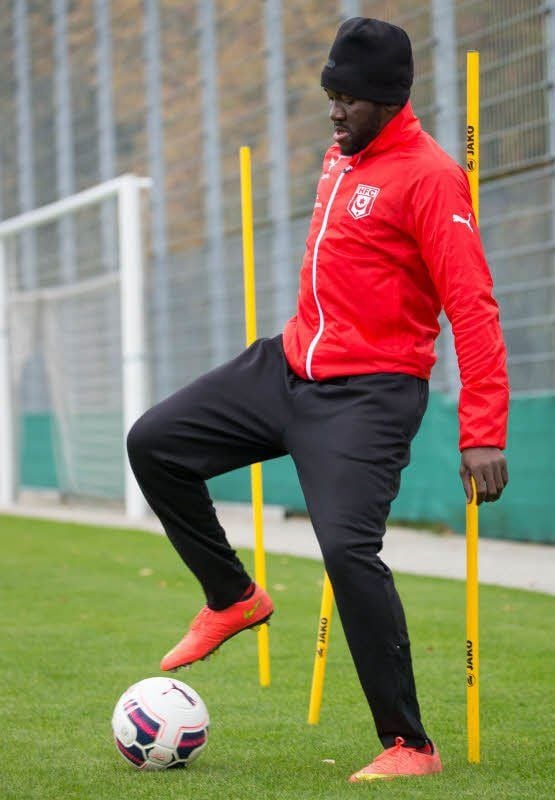 Wieder am Ball: Patrick Mouaya beim gestrigen Training