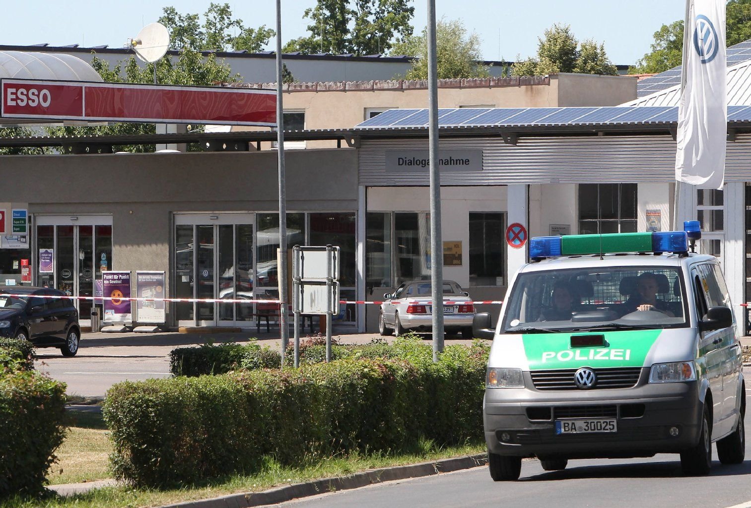Der Tatort, eine Tankstelle in Bad Windsheim in der Nähe von Ansbach.