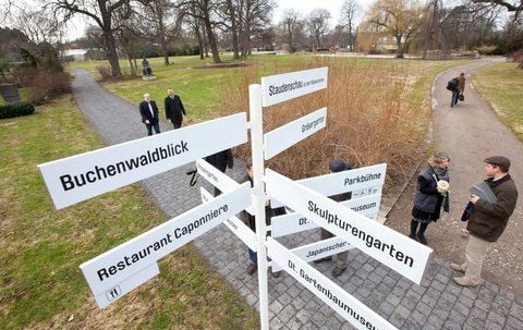 Das Wegeleitsystem im egapark ist dem historischen Vorbild von 1961 nachempfunden. (FOTO: DPA)