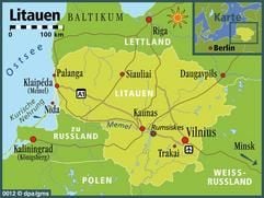 Das flächenmäßig größte der drei baltischen Länder: Litauen grenzt an Lettland, die Ukraine, Polen und die russische Exklave Kaliningrad. (Foto: dpa)