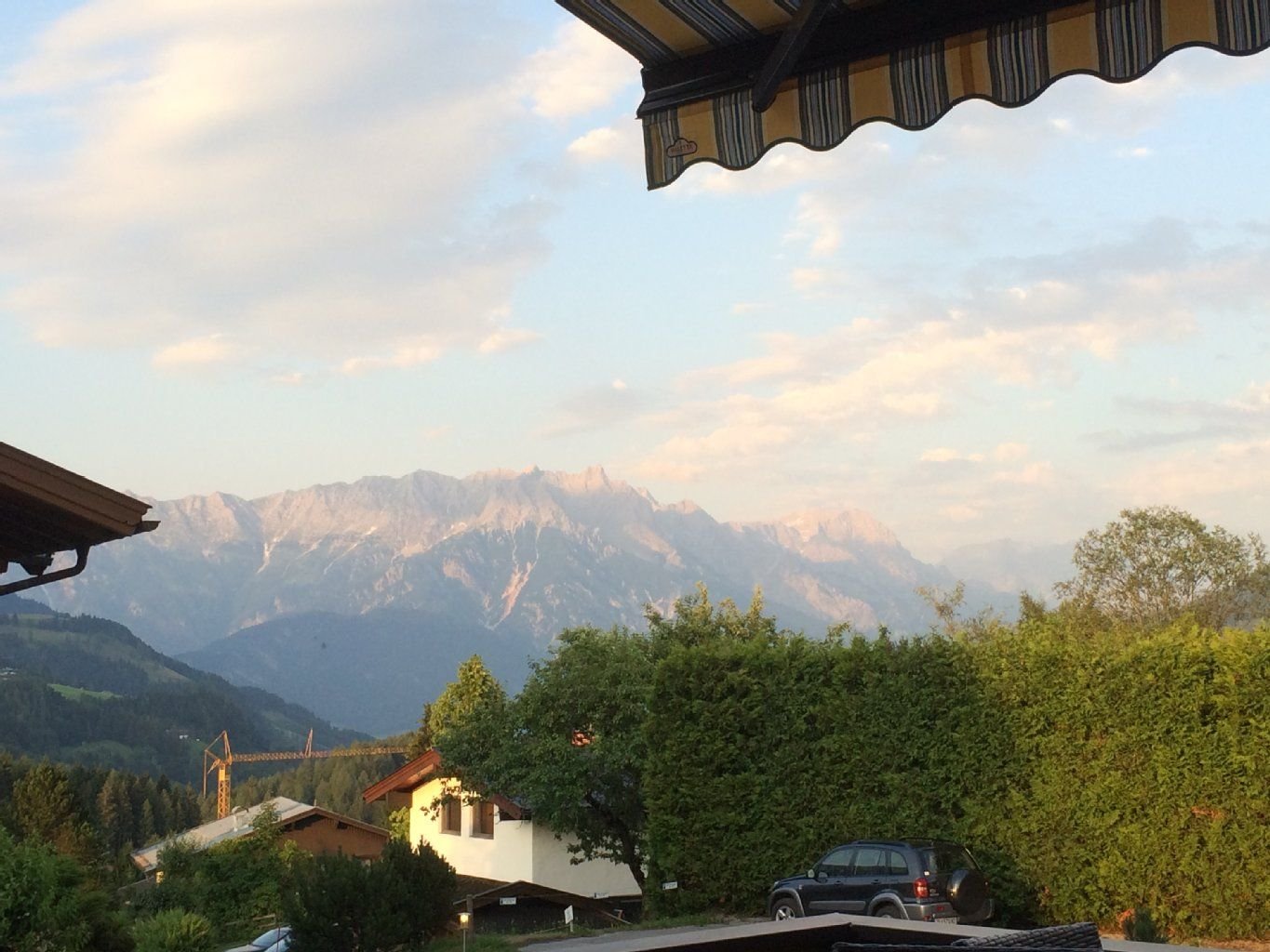 Der Ausblick vom Hotel Stockinggut in Leogang.