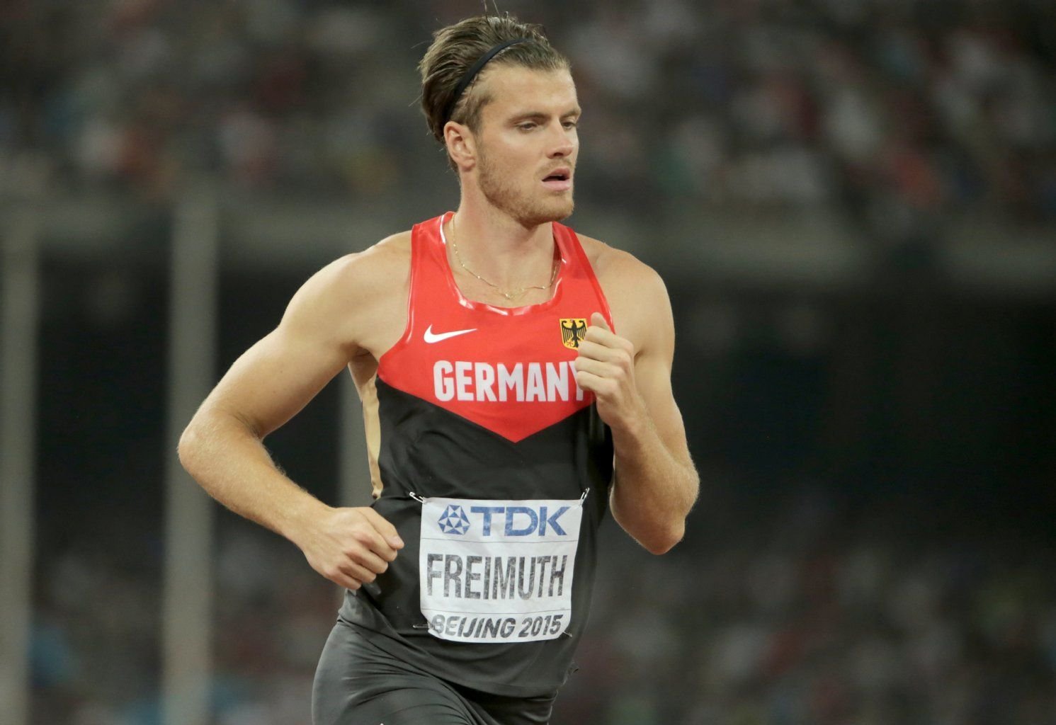 Rico Freimuth beim abschließenden 1.500-Meter-Lauf