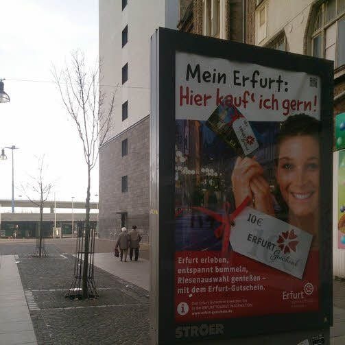 Erfurt wirbt in Halle.