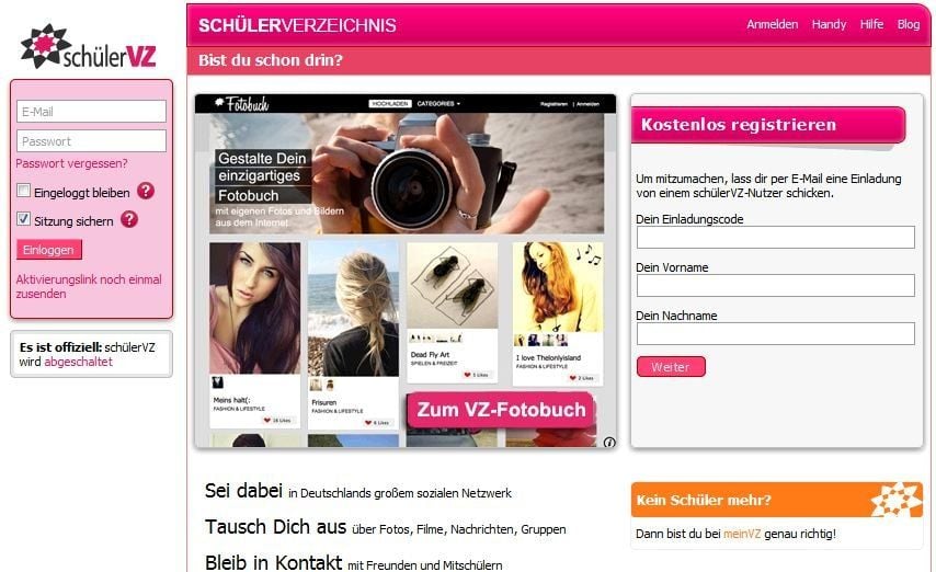 Die soziale Plattform SchülerVZ wird zum 30.April geschlossen