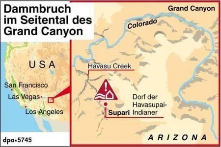 Dammbruch im Grand Canyon (Grafik: dpa)