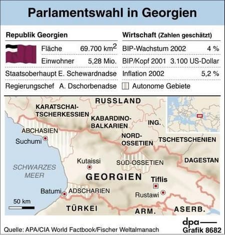 Parlamentswahl in Georgien (Grafik: dpa)