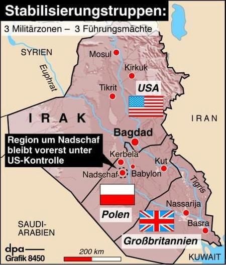 Stabilisierungstruppen im Irak. (Grafik: dpa)