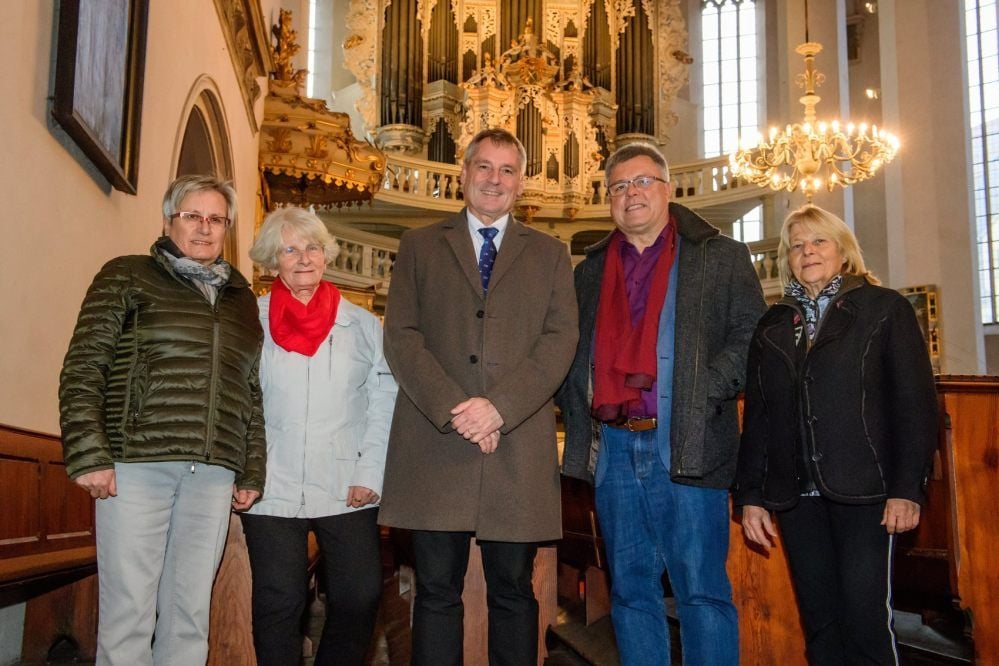 Der neu gewählte Vorstand des Förderkreises Hildebrandt-Orgel mit dem neuen Vorsitzenden Bernward Küper (2.v.r.) sowie Stellvertreterin Siglind König (v.l.), Sieglinde Roloff, Hans-Jürgen Neufang und Ingetraut Becker (r.).
