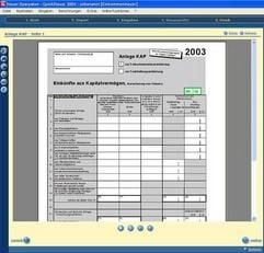 Nach und nach zum Steuerglück - in kleinen Schritten fällt der Anwender seine Steuererklärung in „Steuer-Sparpaket 2003/2004“ aus. Hinterher lässt sich das Formular ausdrucken oder über das Internet an das Finanzamt schicken. (Foto: dpa)