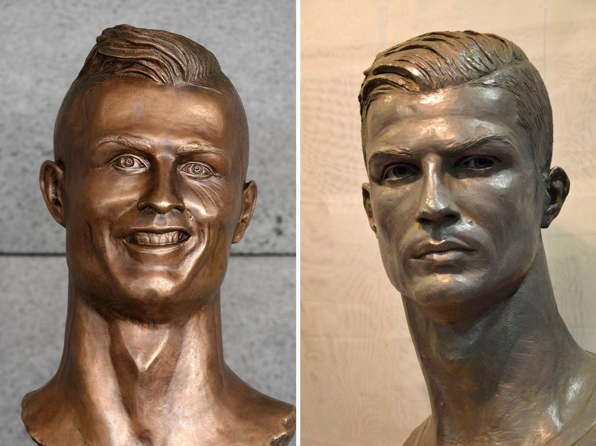 Die beiden Ronaldo-Büsten im Vergleich.