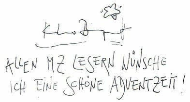 Frank Baumgart wünscht allen MZ-Lesern einen schönen Advent.