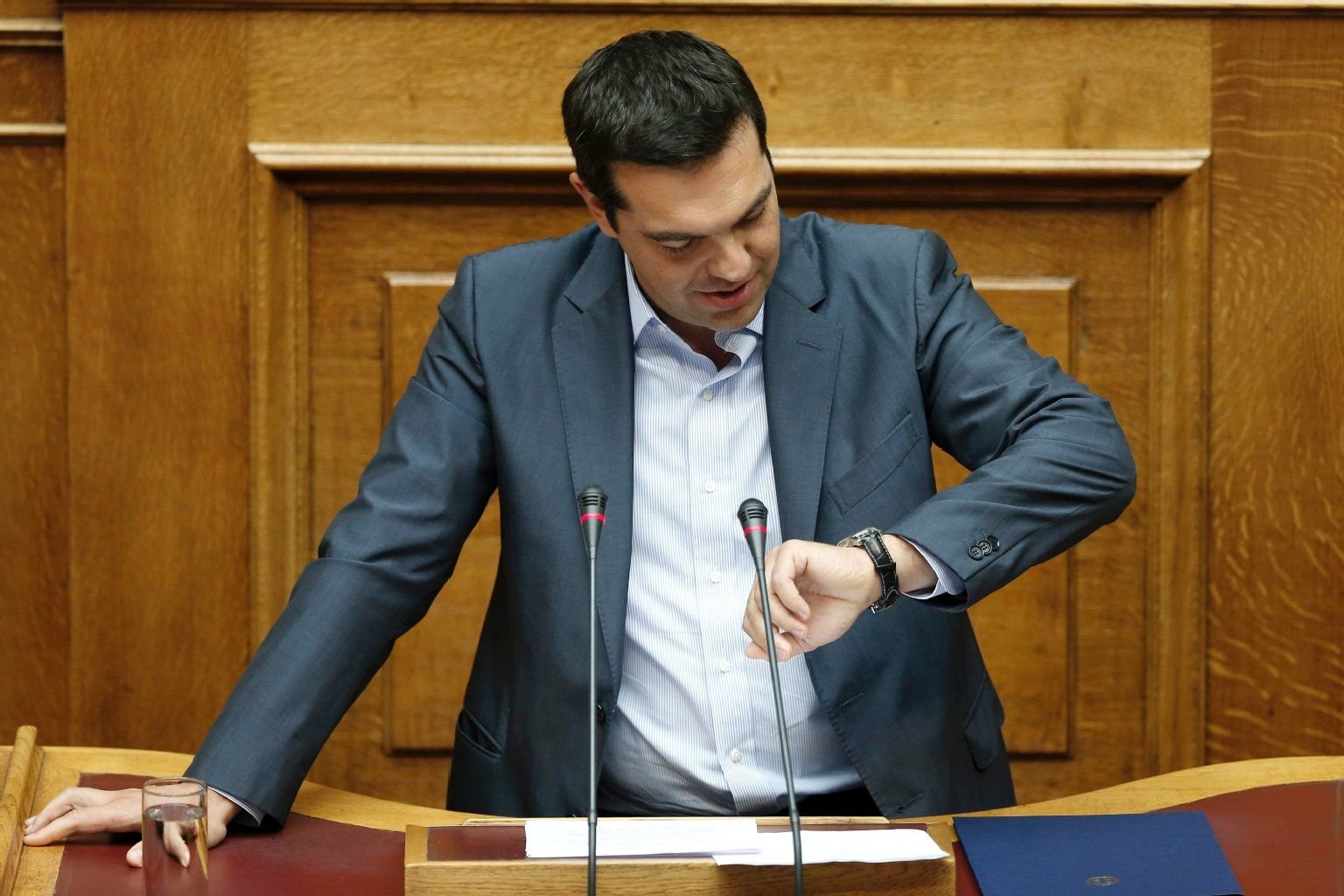 Ministerpräsident Alexis Tsipras Freitag im Parlament in Athen.
