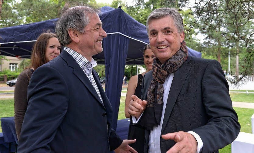 Die Gastgeber: Michael Kaufmann (links), Intendant des Kurt-Weill-Festes, und Thomas Markworth, Präsident der Kurt Weill Gesellschaft Dessau