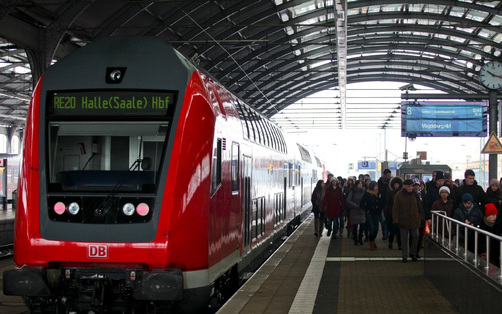Auf dem halleschen Hauptbahnhof lief der Zugverkehr trotz des angekündigten Eisenbahnerstreiks weitestgehend normal.