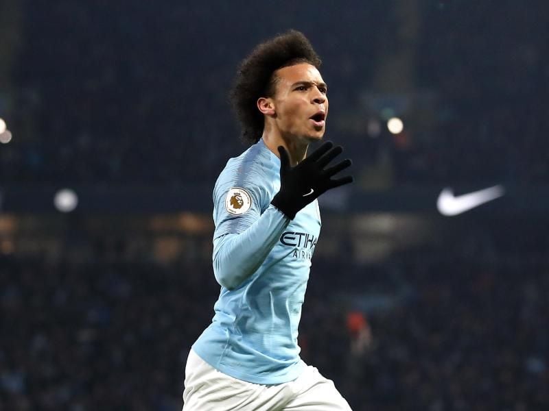 Leroy Sané von Manchester City jubelt über seinen Treffer zum 2:1. Foto: Martin Rickett