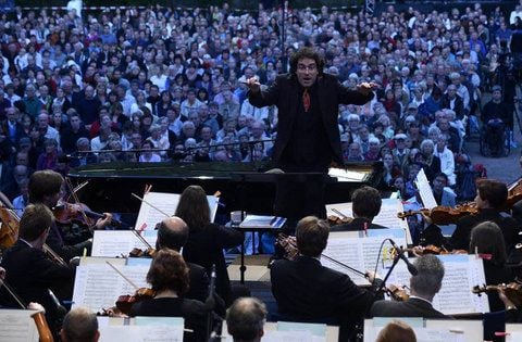 Beim feierlichen Abschlusskonzert in der Galgenbergschlucht.