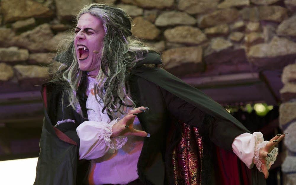 Dracula (Ronny Große) erscheint im gleichnamigen Musical im Harzer Bergtheater Thale. Aufgeführt wird es vom Theater Fairytale.