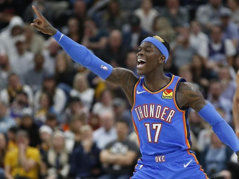 Spielmacher Dennis Schröder erzielte 27 Punkte für OKC. Foto: Rick Bowmer/AP/dpa
