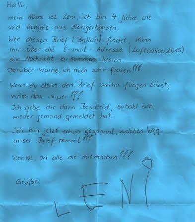 Der Brief von Leni.