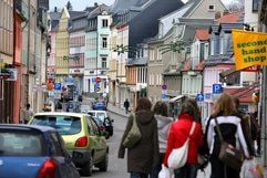 Kreisstadt Mittweida: Rund 150 bis 200 Neonazis haben am Samstageine Bergparade gestört. (Foto: dpa)