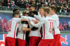 RB Leipzig bejubelt einen 2:1-Sieg im Topspiel gegen erstmals in dieser Saison geschlagene Hoffenheimer