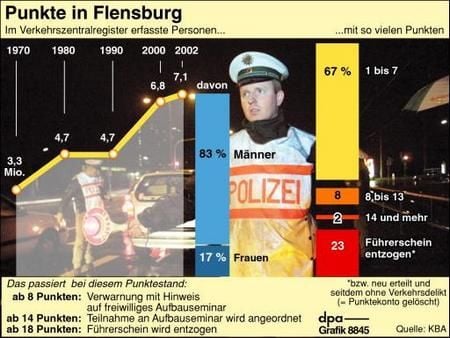 Punkte in Flensburg. (Grafik: dpa)