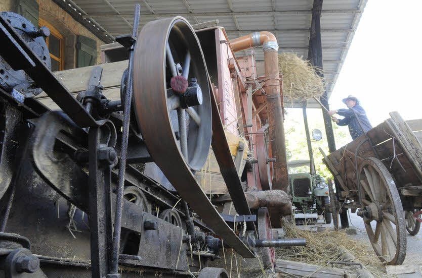 Dreschen mit alter Technik