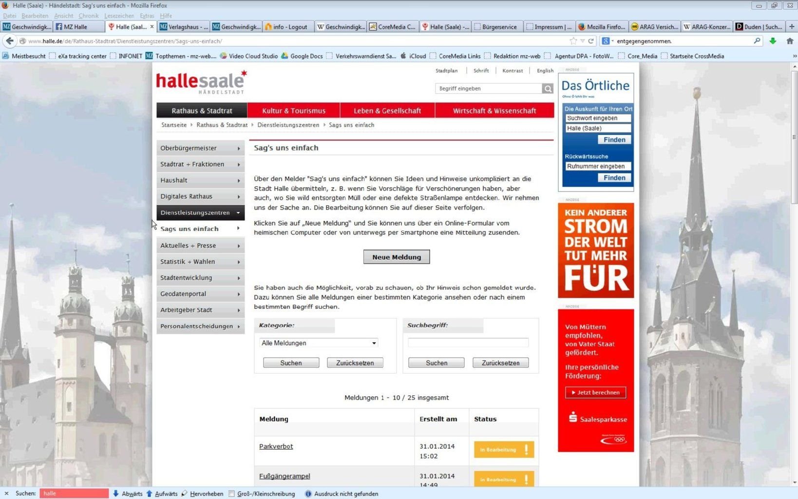 Seit Freitag ist das neue Mecker-Portal der Stadt Halle online abrufbar.
