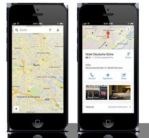 Die Anwendung von Google Maps auf einem iPhone. (FOTO: DPA)
