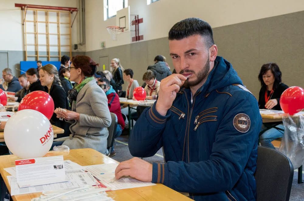 Auch Kenan Dadic aus Beuna kam zur Typisierungsaktion am Sonntag, um sich registrieren zu lassen.