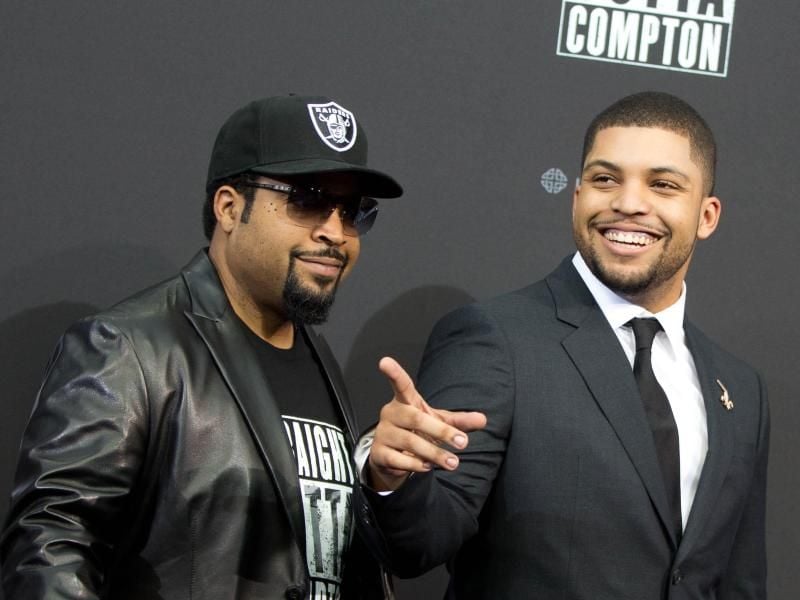 Vater und Sohn: Ice Cube (l) und O'Shea Jackson Jr. Foto: Jörg Carstensen