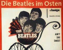 Das Plakat der Ausstellung «Die Beatles im Osten», aufgenommen im Museum für Thüringer Volkskunde in Erfurt.