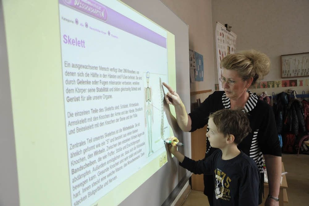 Mit solchen Tafeln, Whiteboards genannt, soll auch in der Grundschule „Werner Nolopp“ gearbeitet werden.