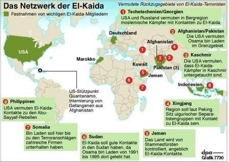 Das Netzwerk der El-Kaida (Grafik: dpa)