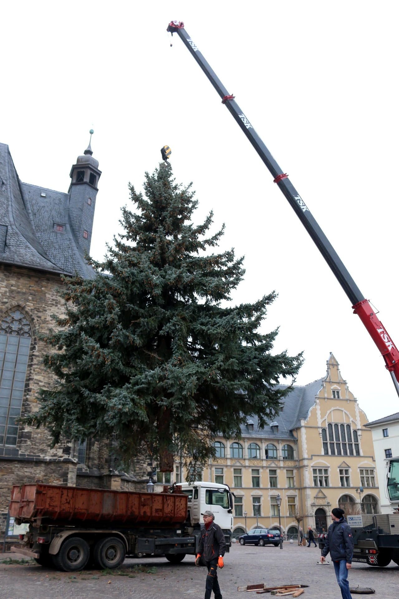 Der Weihnachtsbaum auf dem Köthener Marktplatz soll schöner werden.