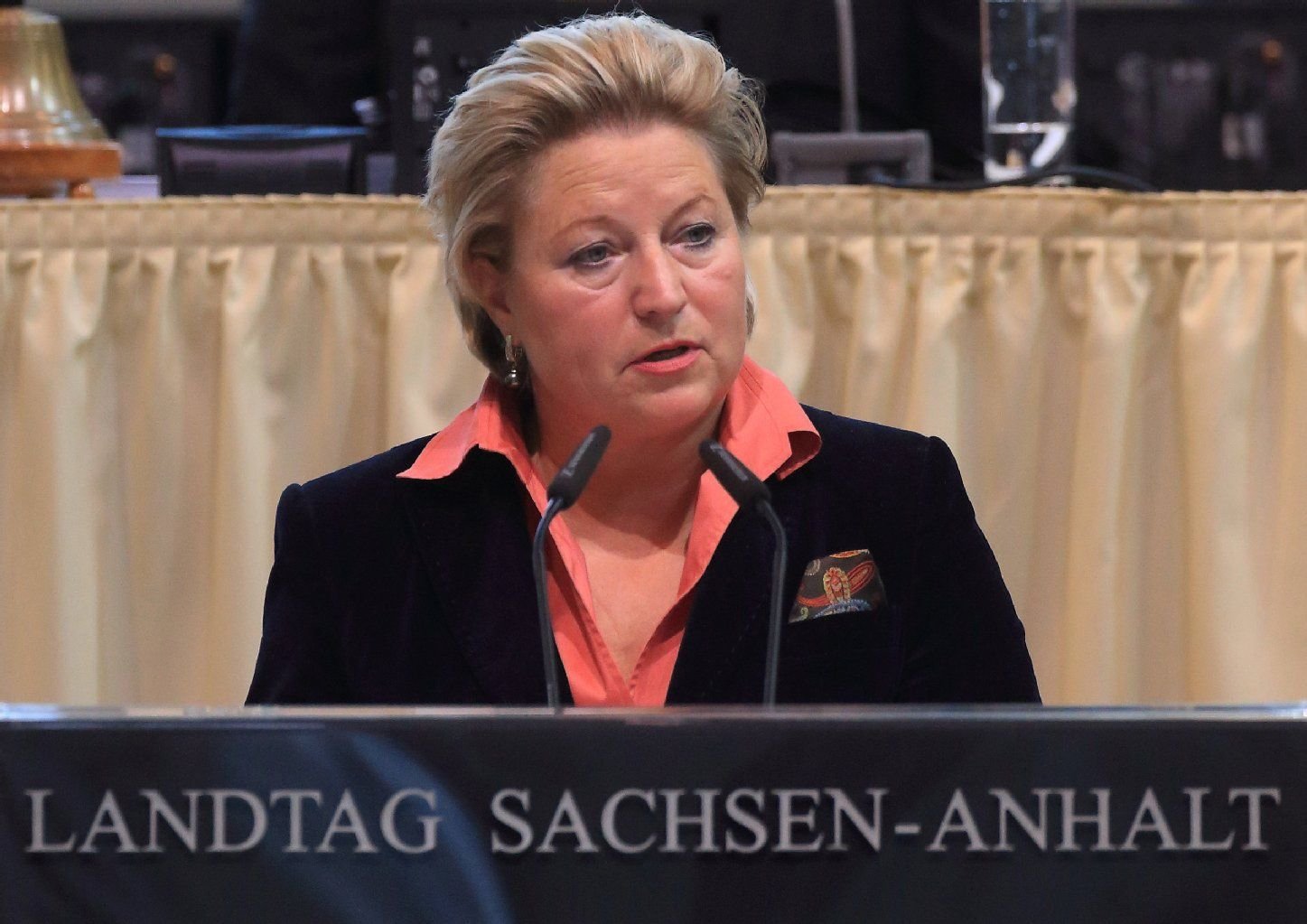 FDP-Landeschefin Cornelia Pieper, frühere Staatsministerin im Auswärtigen Amt spricht während der Landtagssitzung in Magdeburg.