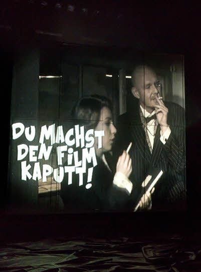 Julia Preuß und Markus Lerch in einer Live-Videoprojektion