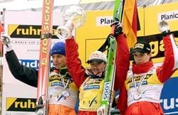 Sven Hannawald, Adam Malysz und Matti Hautamaeki