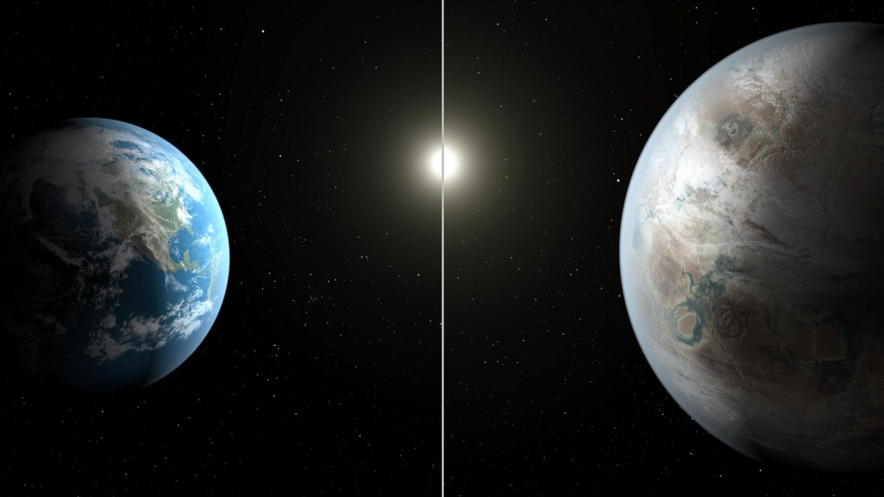 Computersimulation des Planeten Kepler-186f.