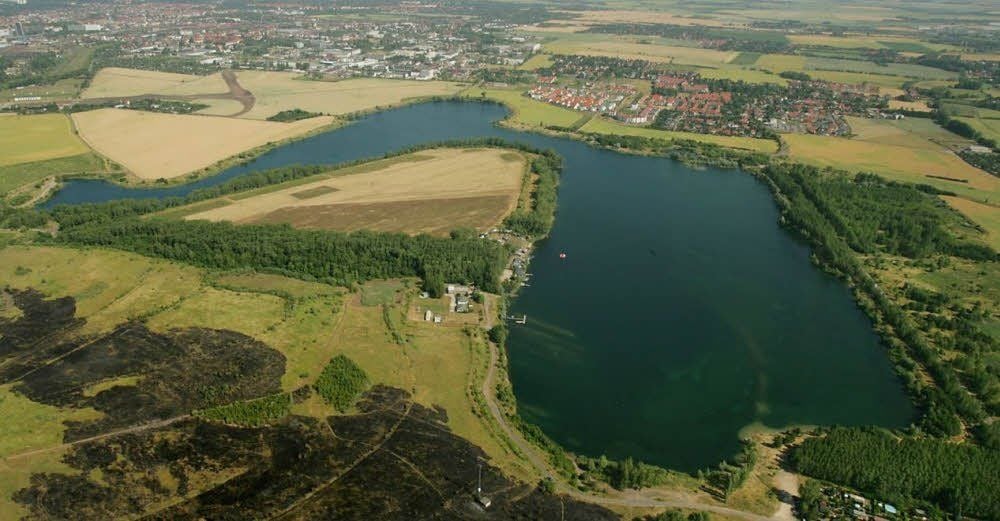 Der Hufeisensee aus der Vogelsperspektive