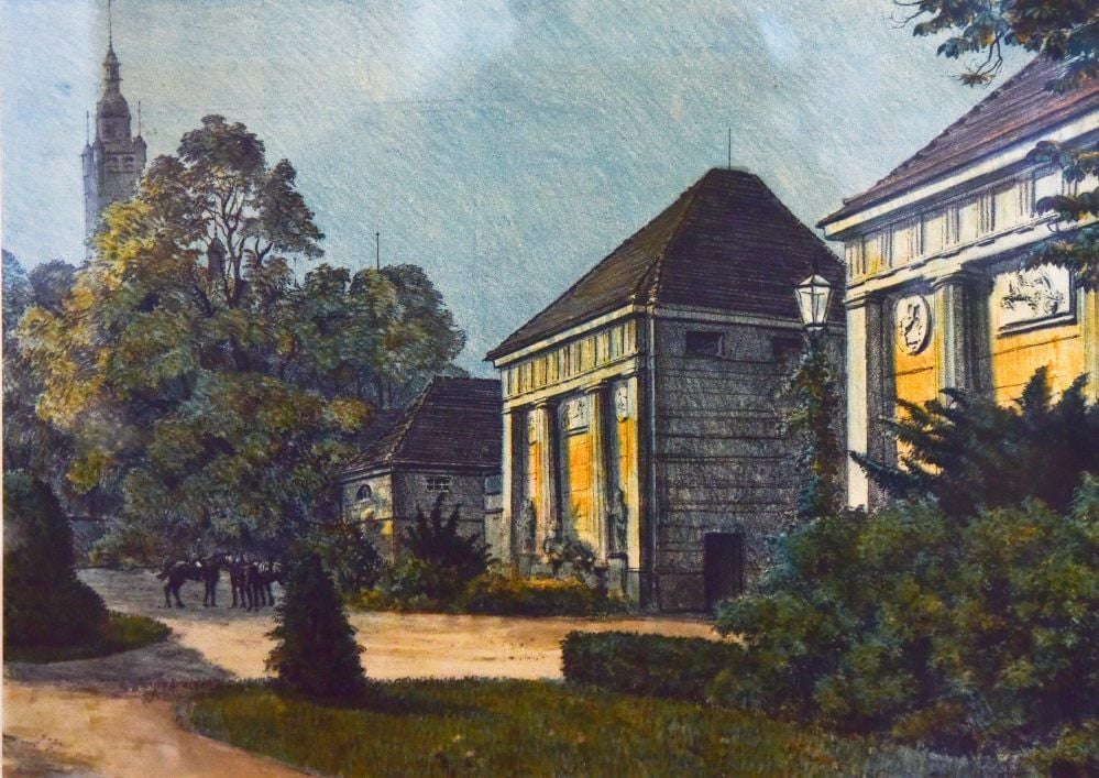 Im Lustgarten - Lithographie von Wilhelm Danz