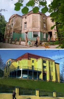 Villa Esche vor und nach der Sanierung