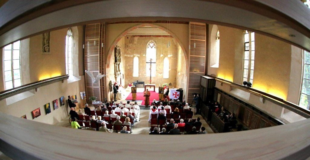 In der Wettiner Nikolaikirche hielt Patriarch Gregorios III. eine Predigt.