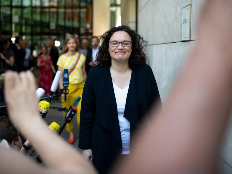 Andrea Nahles nach ihrem Rücktritt vom SPD-Parteivorsitz. Foto: Bernd von Jutrczenka/dpa