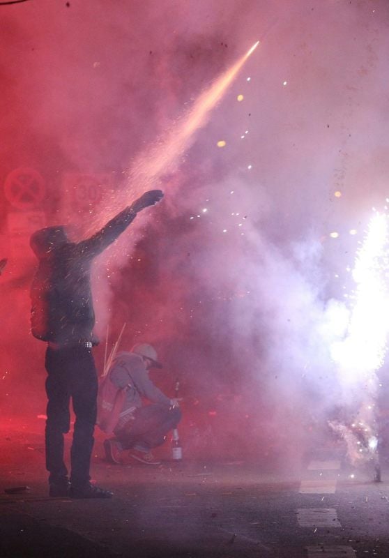 Rauch in der Silvesternacht